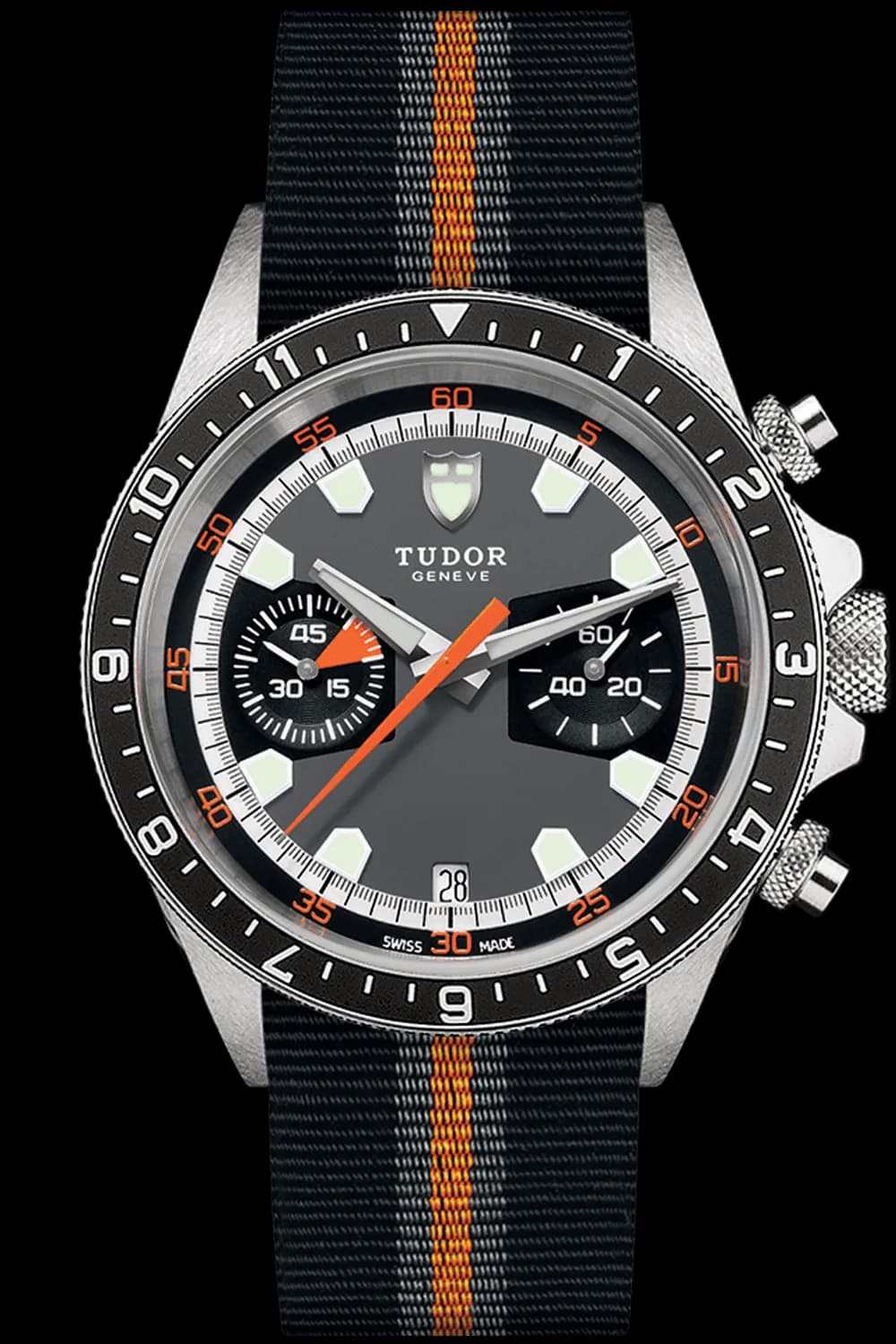 Tudor Heritage Chrono Steel — Grey & Black Vintage Dial | Ref. M70330N-0004
