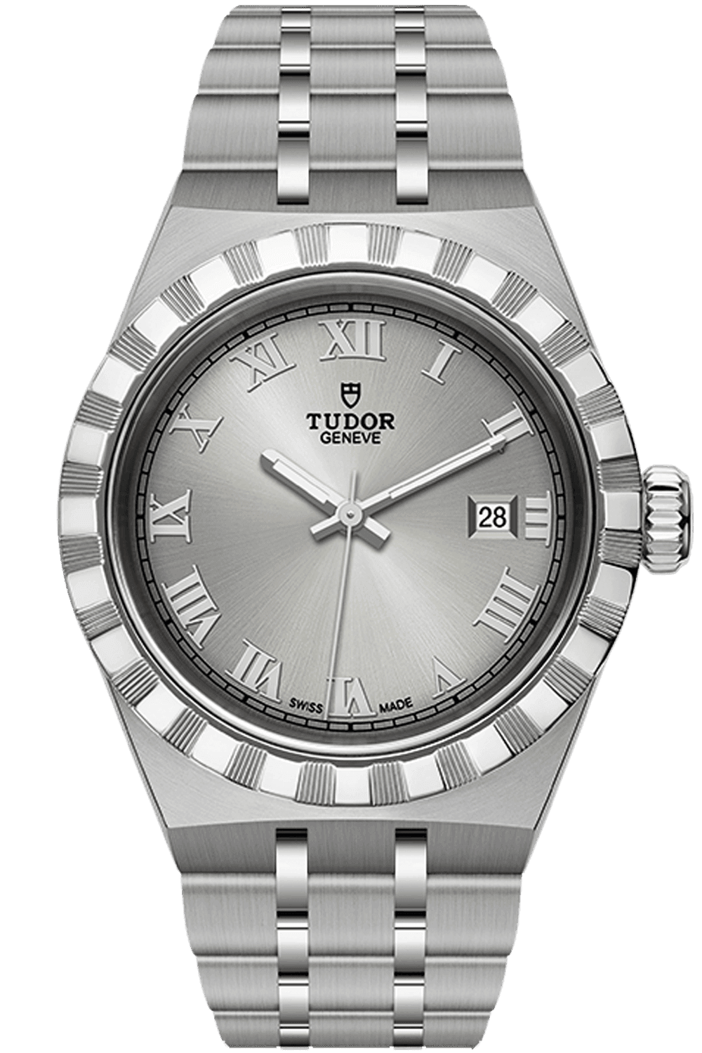 Tudor Royal Steel — Silver Roman Numeral Dial, Integrated Bracelet | Ref. M28300-0001