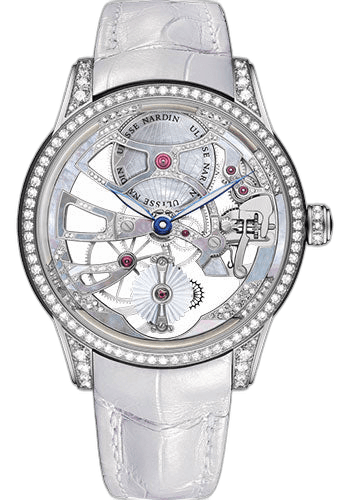 Ulysse Nardin Classic Skeleton Tourbillon Lady Watch 44mm White Gold