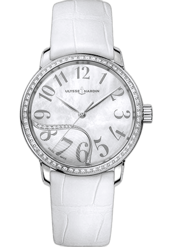 Ulysse Nardin Classico Jade Watch 37mm Steel Mother Of Pearl Dial