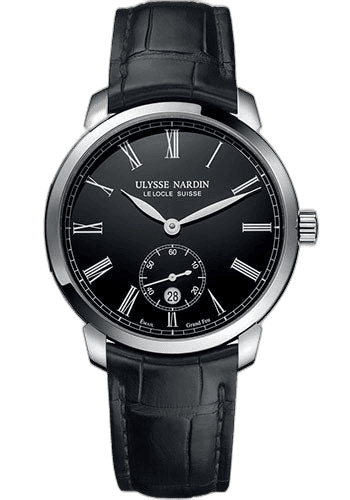 Ulysse Nardin Classico Manufacture Steel — Grand Feu Enamel Black Dial | Ref. 3203-136-2/E2
