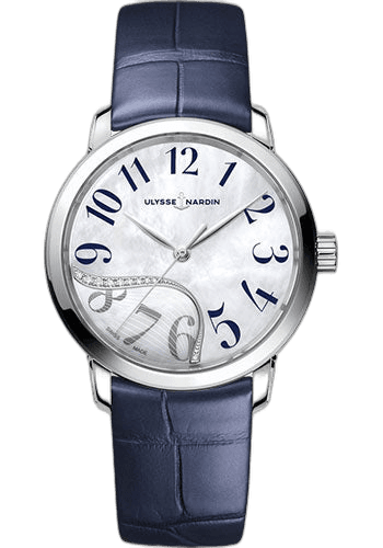 Ulysse Nardin Classico Jade Watch 37mm Steel Mother Of Pearl Dial