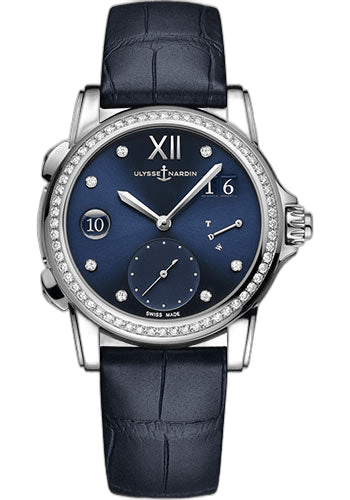Ulysse Nardin Classico Lady Dual Time Watch 37.5mm Steel Blue Dial Watch