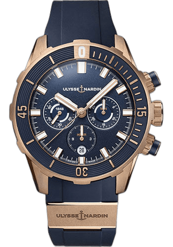 Ulysse Nardin Diver Chronograph Rose Gold — Blue Dial | Ref. 1502-170-3/93