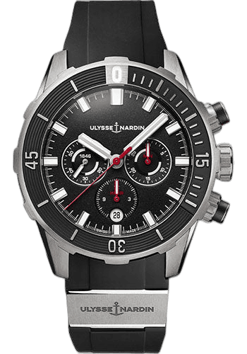Ulysse Nardin 44mm Diver Chronograph 44 mm - Titanium Case - Black Dial - Rubber Strap Watch