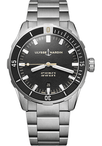 Ulysse Nardin Diver 42 mm - Steel Case - Black Dial - Steel Bracelet 42mm Timepiece