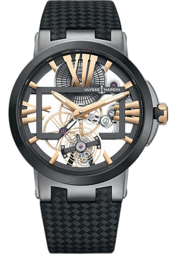 Ulysse Nardin Executive Skeleton Tourbillon Watch 45mm Titanium Timepiece