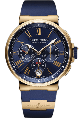 Ulysse Nardin Marine Chronograph Watch 43mm Chronograph Blue Dial
