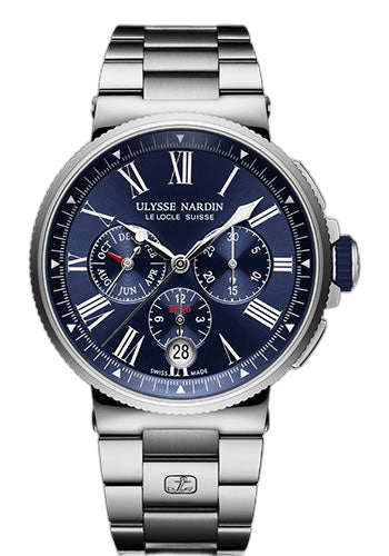 Marine Chronograph Watch 43mm Steel Blue Dial