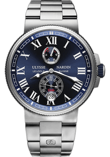 Ulysse Nardin Marine Chronometer Titanium — Blue Roman Numeral Dial | Ref. 1183-126-7M/43