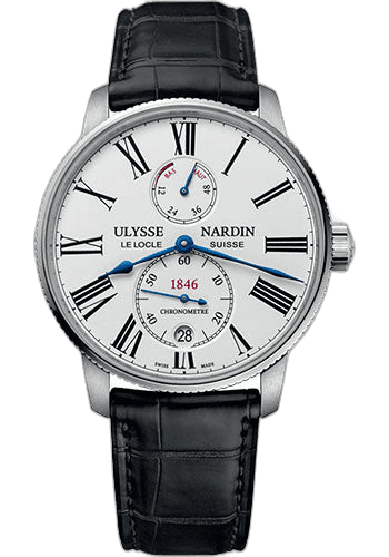 Ulysse Nardin Marine Torpilleur Watch 42mm Steel White Dial