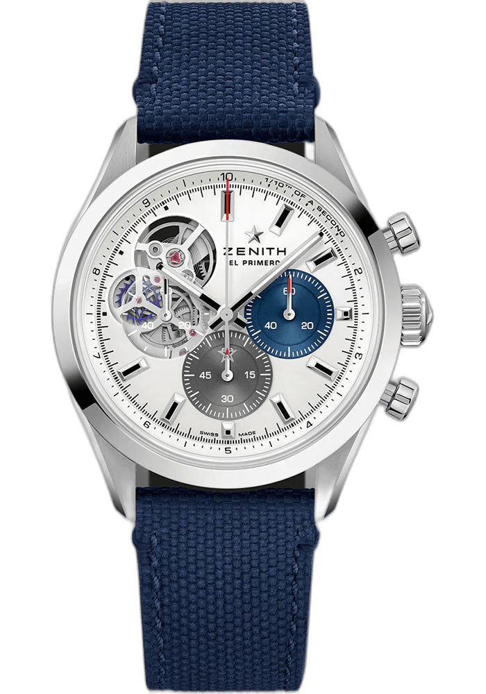 Zenith Chronomaster Open Steel — Silver Matte Dial, Blue Cordura Strap | Ref. 03.3300.3604/69.C823