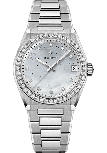 Zenith Defy Midnight Steel — Diamond Bezel, Gradient Mother-of-Pearl Dial | Ref. 16.9200.670/03.MI001