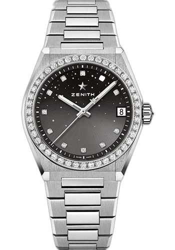 Zenith Defy Midnight Steel — Gradient Grey Diamond Bezel | Ref. 16.9200.670/02.MI001
