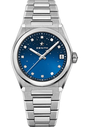 Zenith Defy Midnight Steel — Gradient Blue Dial | Ref. 03.9200.670/01.MI001
