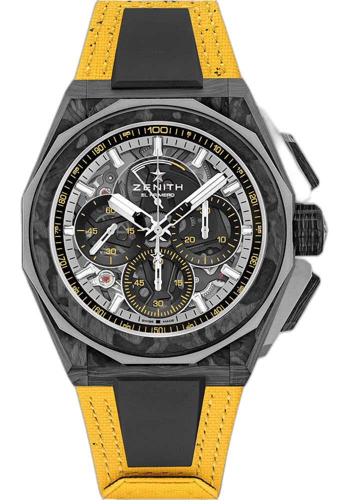 Zenith Defy Extreme Carbon — Tinted Sapphire Dial with Yellow Counters | Ref. 1/23.I303