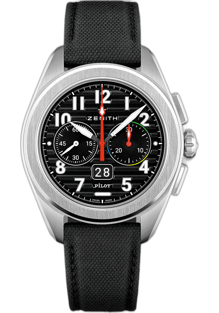 Zenith Pilot Big Date Flyback Steel — El Primero Black Dial | Ref. 03.4000.3652/21.I001