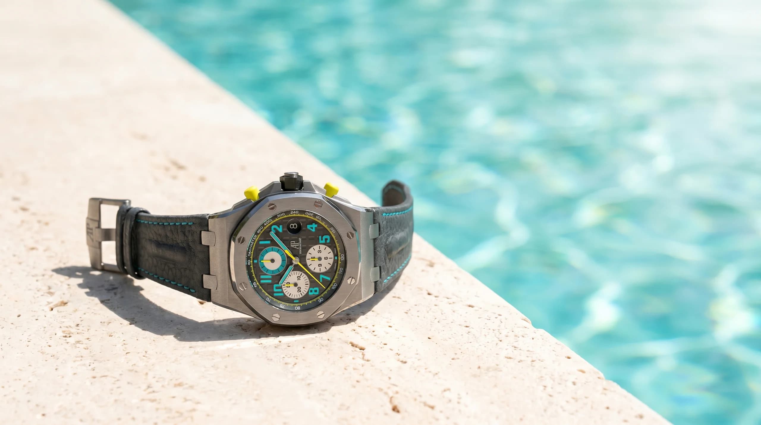 AP's Loudest Summer Watch: The Titanium Royal Oak Offshore in Turquoise and Yellow