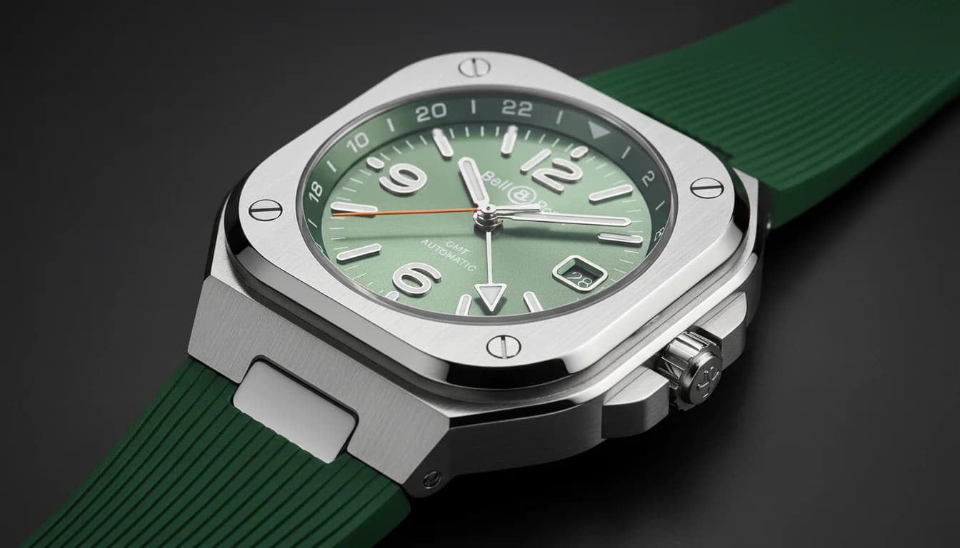 Bell & Ross BR-05 GMT Green Steel: The Office GMT the Square Case Needed